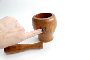 Vintage Wooden Mortar & Pestle, 1970s Kitchen Cookware