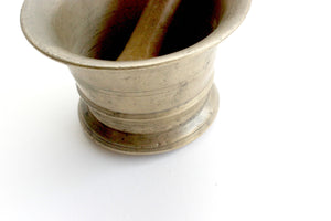 Vintage Brass Mortar & Pestle, Mid Century Bronze Cookware