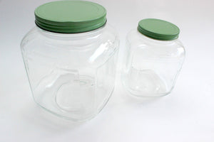 Vintage Glass Kitchen Canisters, Food Storage, Cereal Containers