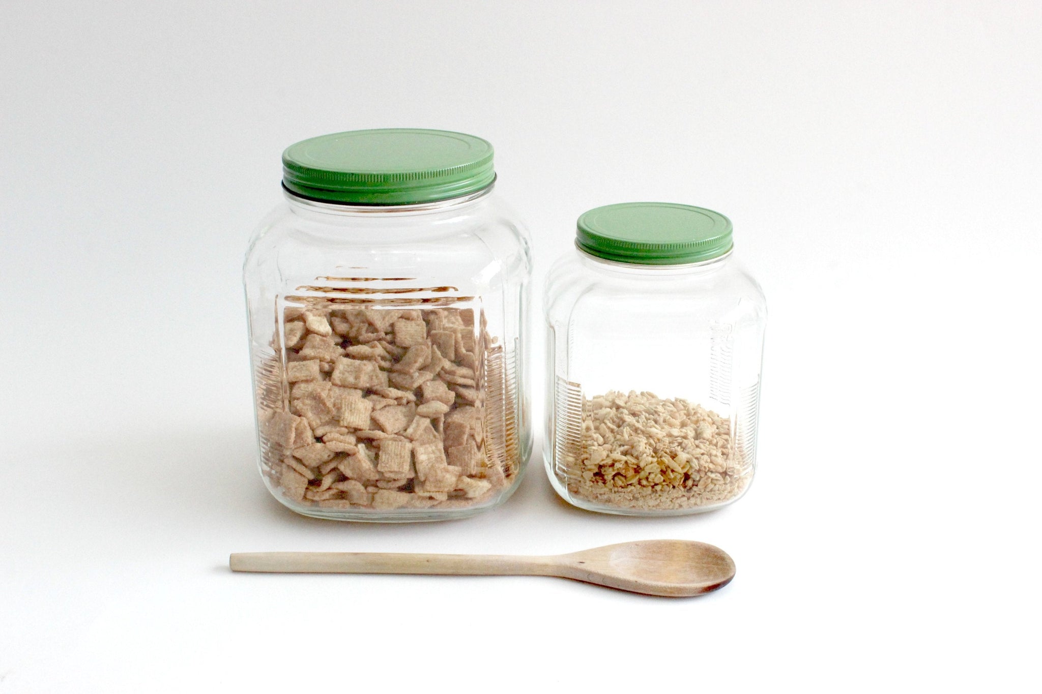 Glass Storage Jar with Wood Screw Lid Small Glass Bottle Food Jar Can  Cereal Canister Kitchen Storage Jars Container Organizer