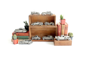 Vintage Pewter Car Figurines, Automobile Collectible Figurines, Boys Room Decor, Stocking Stuffer Idea
