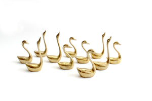 Brass Swan Ring Holders, Bird Figurine, Stocking Stuffer