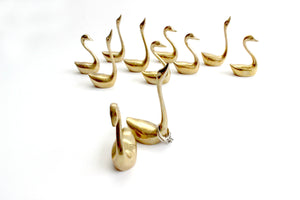 Brass Swan Ring Holders, Bird Figurine, Stocking Stuffer