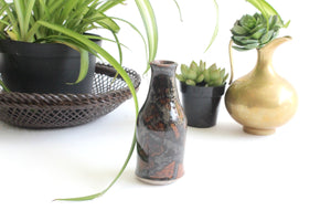 Vintage Stoneware Bud Vase, Glazed Stoneware Bottle