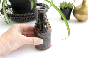 Vintage Stoneware Bud Vase, Glazed Stoneware Bottle