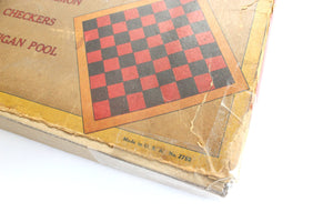 Vintage Board Game Assortment, Checkers, Backgammon, Hop-Ching Chinese Checkers, Michigan Pool