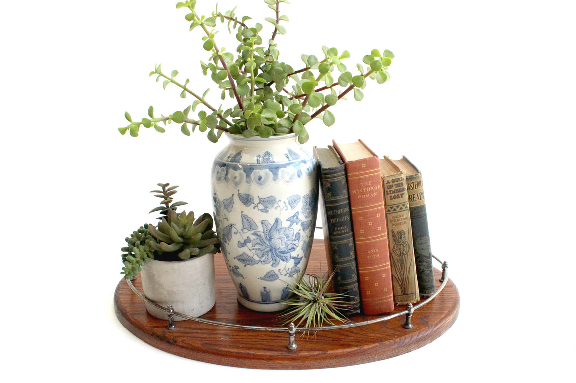 Vintage Blue & White Chinoiserie, Hand Painted Vase, Decorative Ceramic Pottery
