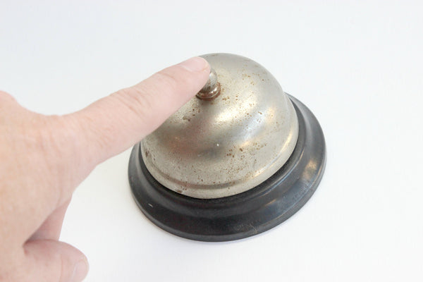 Vintage Metal Desk Bell, Counter Top Bell - Mendez Manor