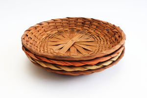 Vintage Woven Paper Plate Holders, Small Plate Chargers, Outdoor Dining Ware