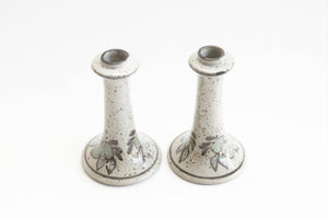 Stoneware Candlestick Holders, Boho Style Table/Mantel Decor,