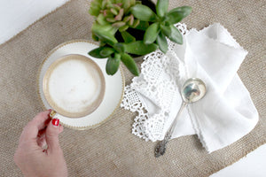Hand Crocheted Tea Linen, White Tea Linen