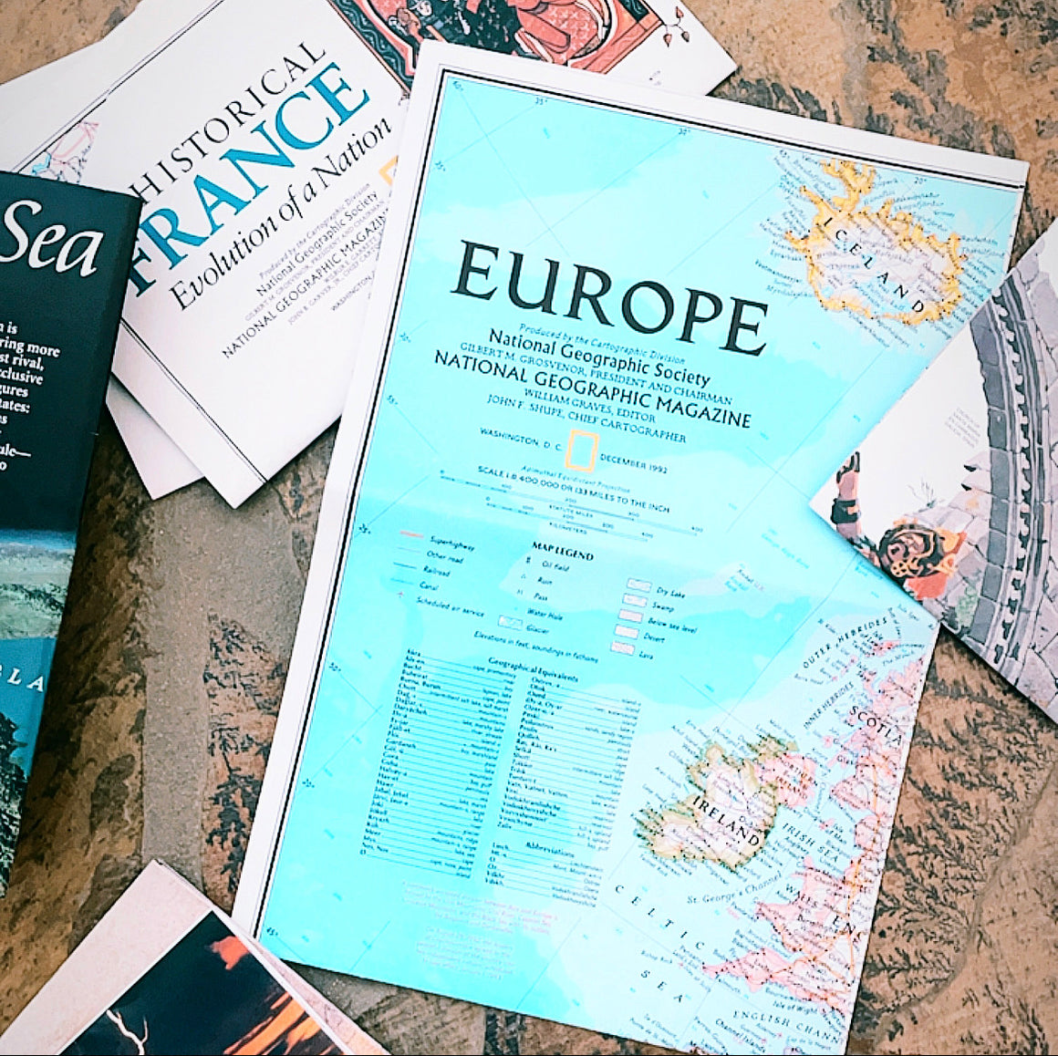 Map of Europe, Vintage Poster Map