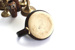 Rustic Stoneware Candlestick Holder, Vintage Lead Free Stoneware
