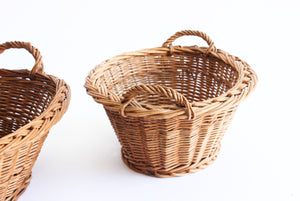 Vintage French Woven Willow Nesting Baskets