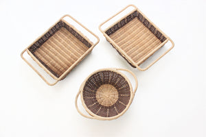 Vintage Serving Baskets, Set of 3 Baskets for Outdoor Dining, Eco-Friendly Home Decor