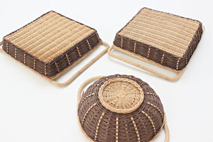 Vintage Serving Baskets, Set of 3 Baskets for Outdoor Dining, Eco-Friendly Home Decor