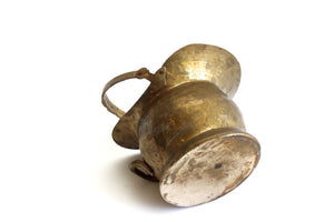 Vintage Hammered Brass Bucket, Small Indoor Planter
