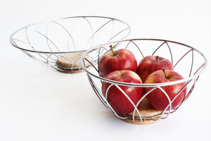 Stainless Steel Wire Bowls, Set of 2 1980s Kitchen Bowls