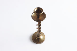 Twisted Candlestick Holder, Tall Mid Century Candlestick Holder