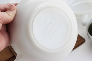Vintage Glasbake Bran Serving Bowls, Milk Glass Bowls