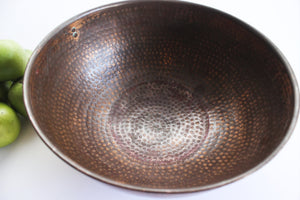 Hammered Copper Bowl, Vintage Copper Mixing Bowl