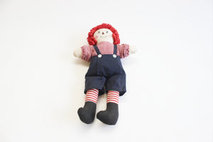 Raggedy Andy, Vintage Handmade Rag Doll, Baby Shower Gift, Nursery Decor