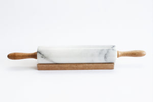 Vintage Marble Rolling Pin, Rolling Pin with Stand