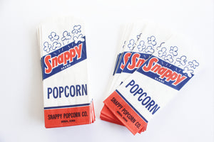 Set of 12 Vintage Snappy Brand Popcorn Bags, Party Favor Bags, Craft Supply