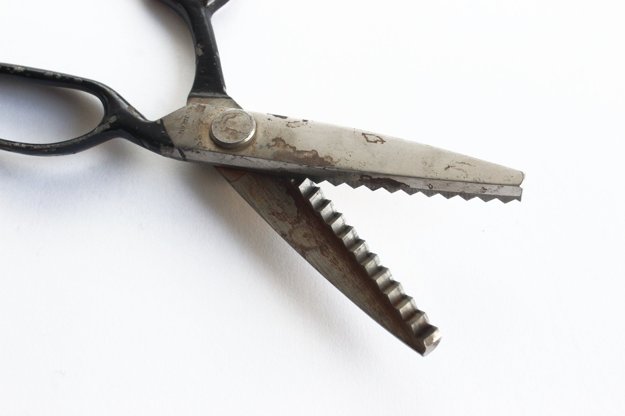 Vintage Black Handle Scissors Pair of Old Sewing Shears 
