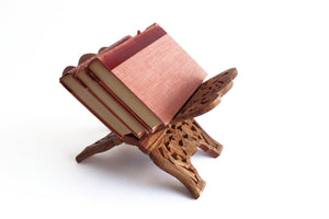 Folding Wood Book Stand, Book Display Shelf