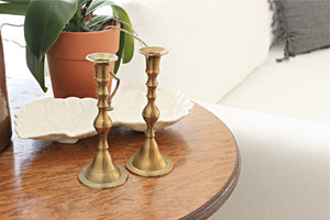 Vintage Brass Candlestick Holders, Set of 2 Taper Candle Holders