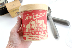 Vintage Ice Cream Carton, Heilemann's French Riviera Ice Cream Carton