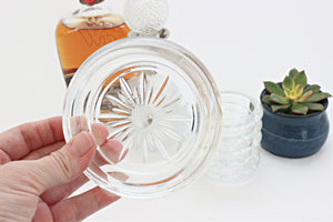 Vintage Glass Coasters, Set of 6 Clear Glass Drink Coasters