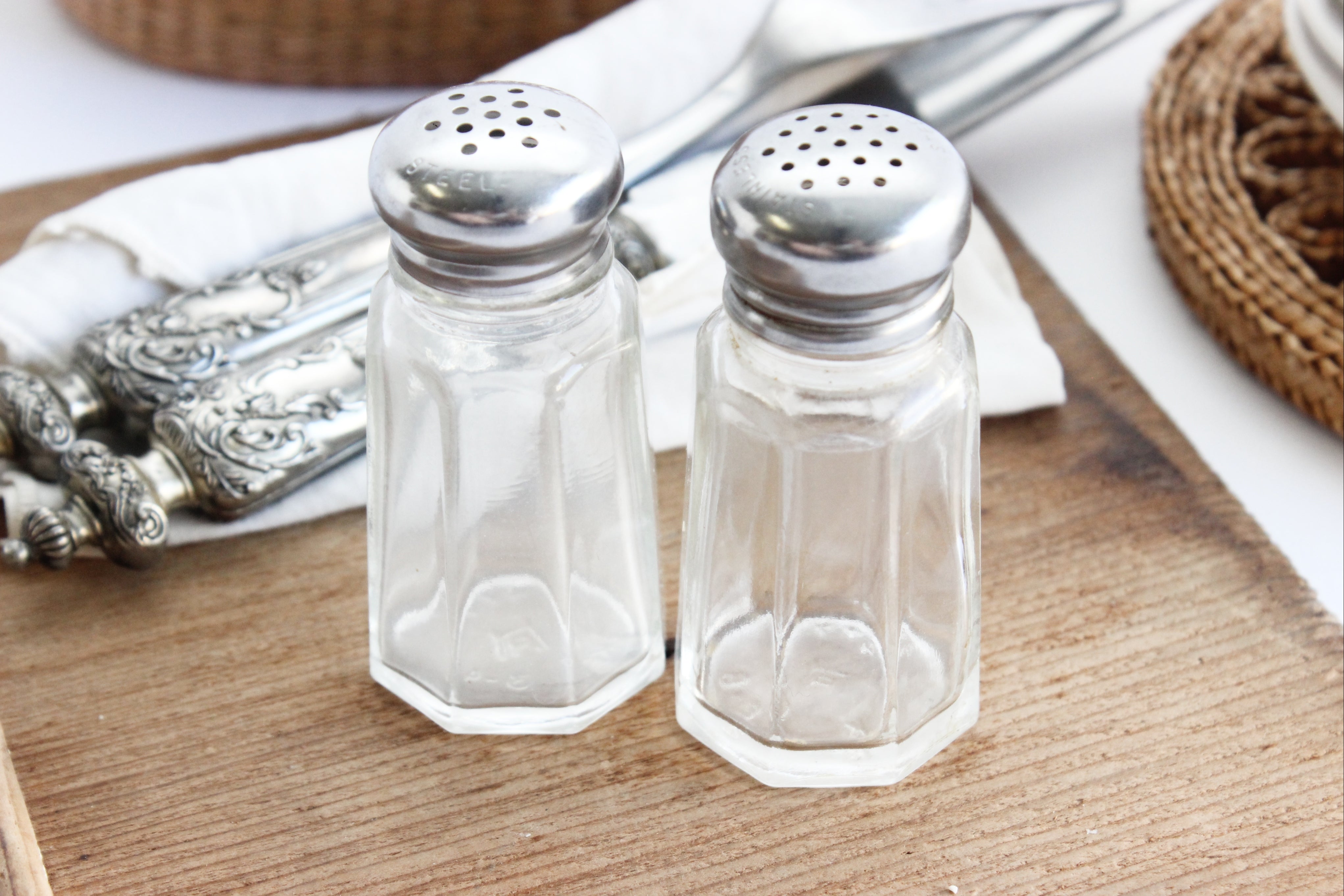 Vintage Glass Salt & Pepper Shakers - Mendez Manor