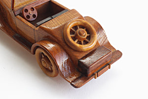Vintage Automobile Figurine, Wooden Toy Model Car, Kids Room Decor