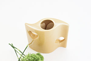1980's Ceramic Bud Vase, Small Yellow Vase