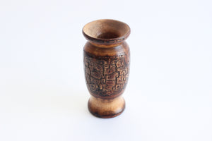 Carved Wood Bud Vase, Natural Rustic Decor