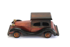 Vintage Automobile Figurine, Wooden Toy Model Car