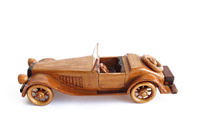 Vintage Automobile Figurine, Wooden Toy Model Car, Kids Room Decor