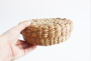Woven Tortilla Basket, Round Flat Basket with Lid